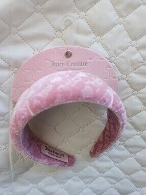 Juicy Couture Light Pink Velvet Padded Headband